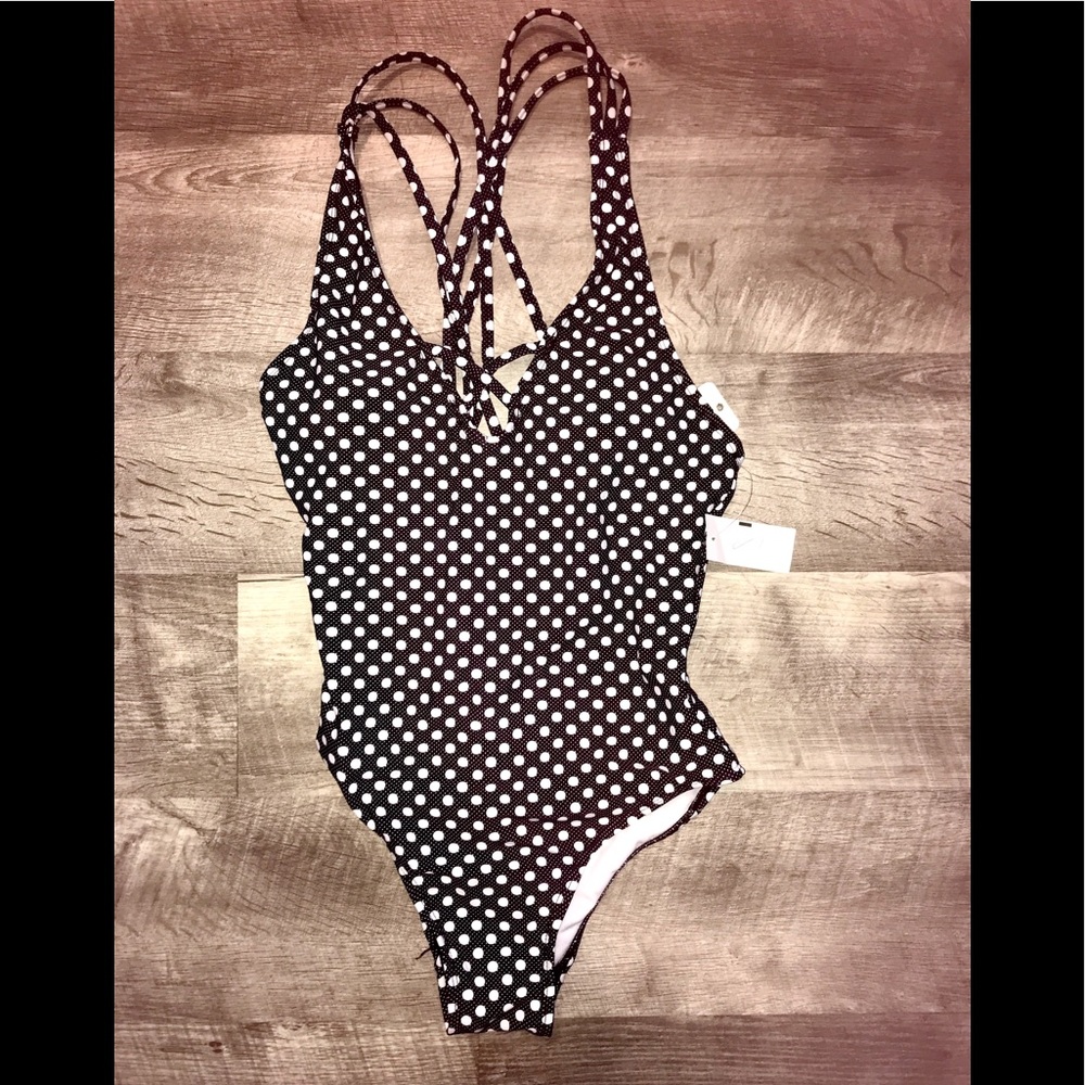 Polkadot one piece bathing Suit size small NWT